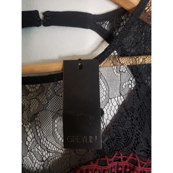 Greylin Anthropologie Dress Women's Medium Wine Lace Mini Heidi Nwt - Picture 3 of 11